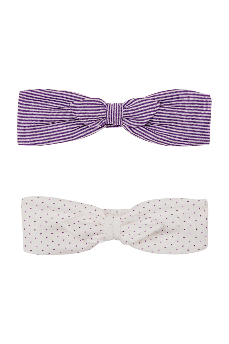 2 bandeaux Violet et blanc