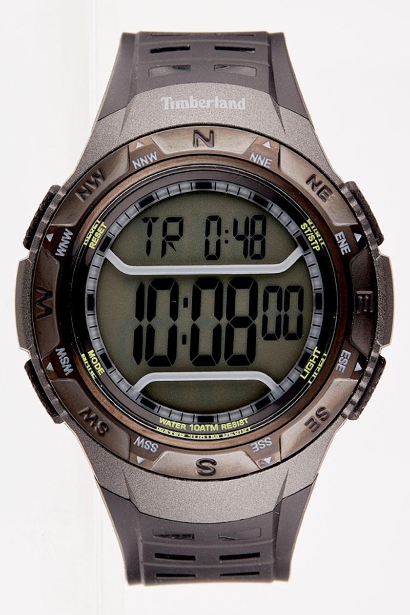 Montre digitale à quartz en cuir Noir