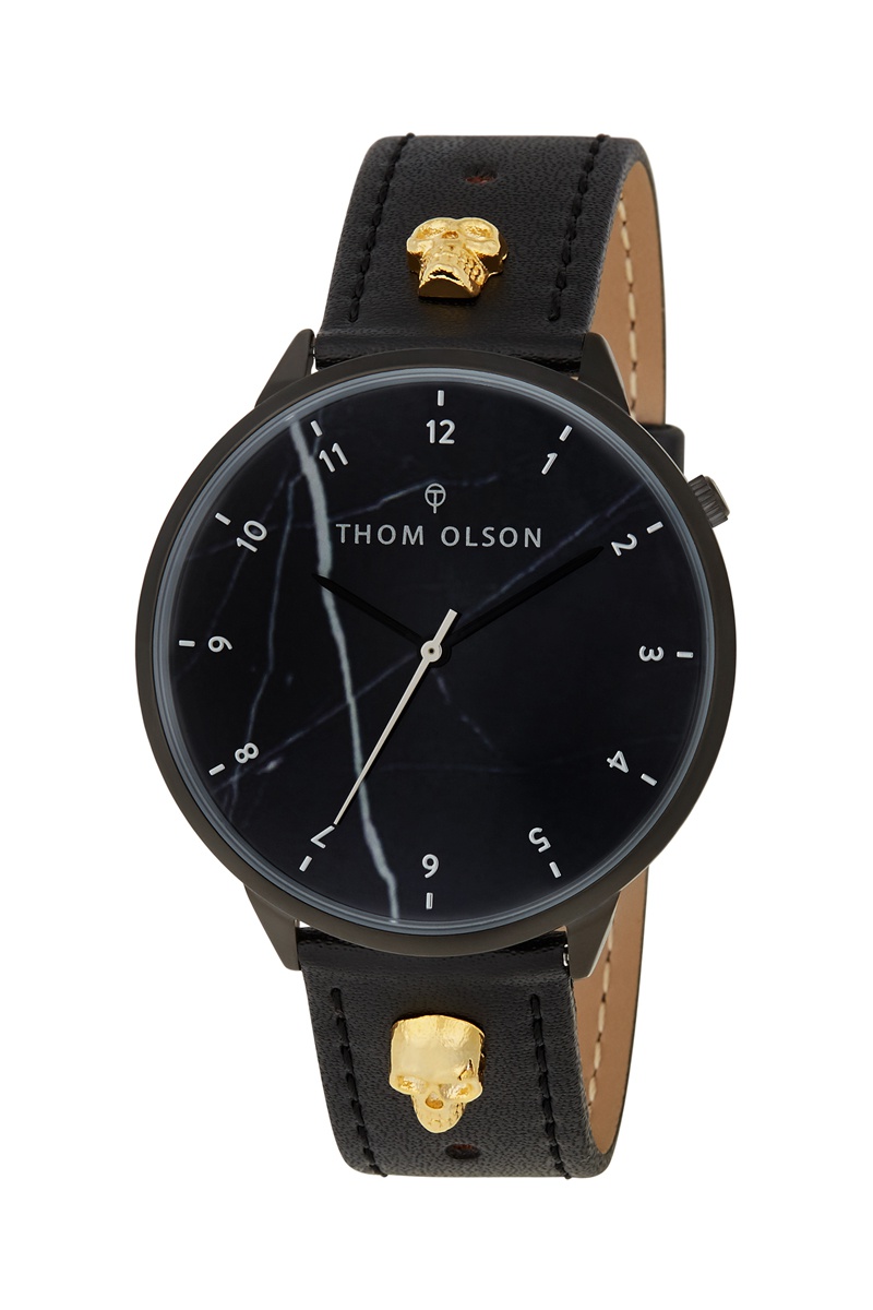 Montre à quartz en cuir Noir - Thom Olson