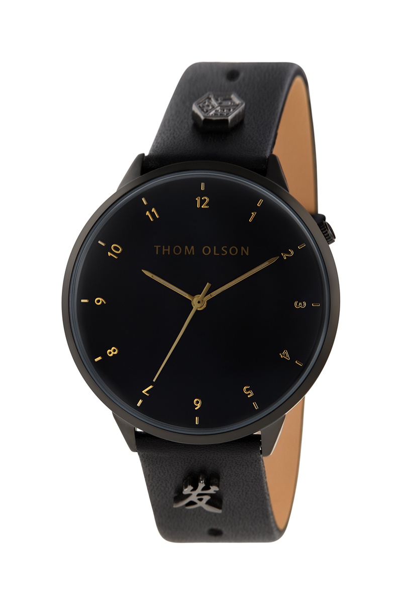 Montre à quartz en cuir Noir - Thom Olson
