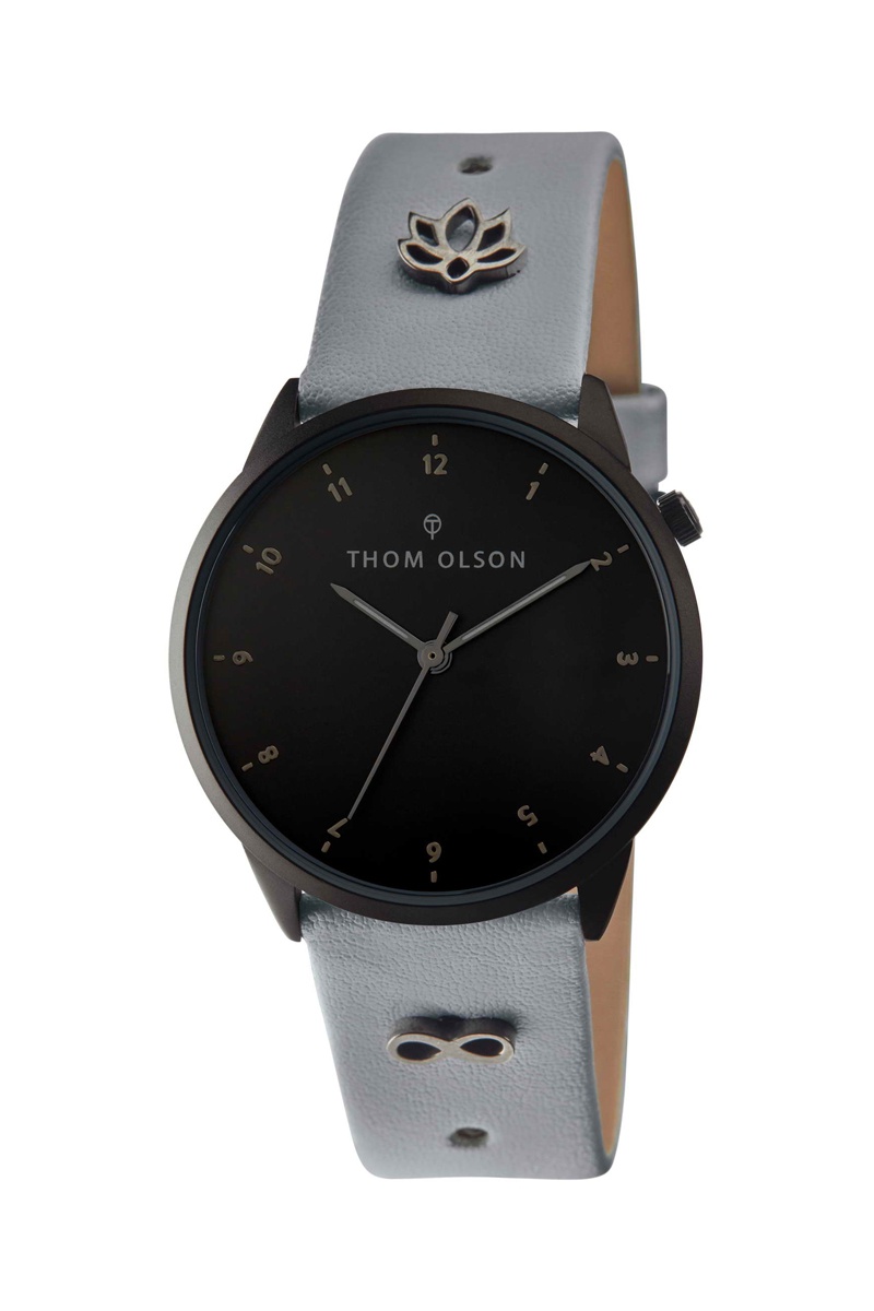 Montre à quartz en cuir Gris et noir - Thom Olson