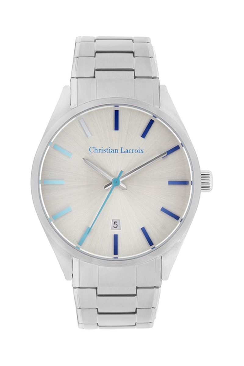 Montre à quartz en acier Miyota 2115 - Argenté et blanc - Christian Lacroix