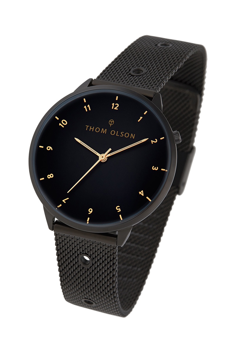 Montre à quartz en acier Noir - Thom Olson