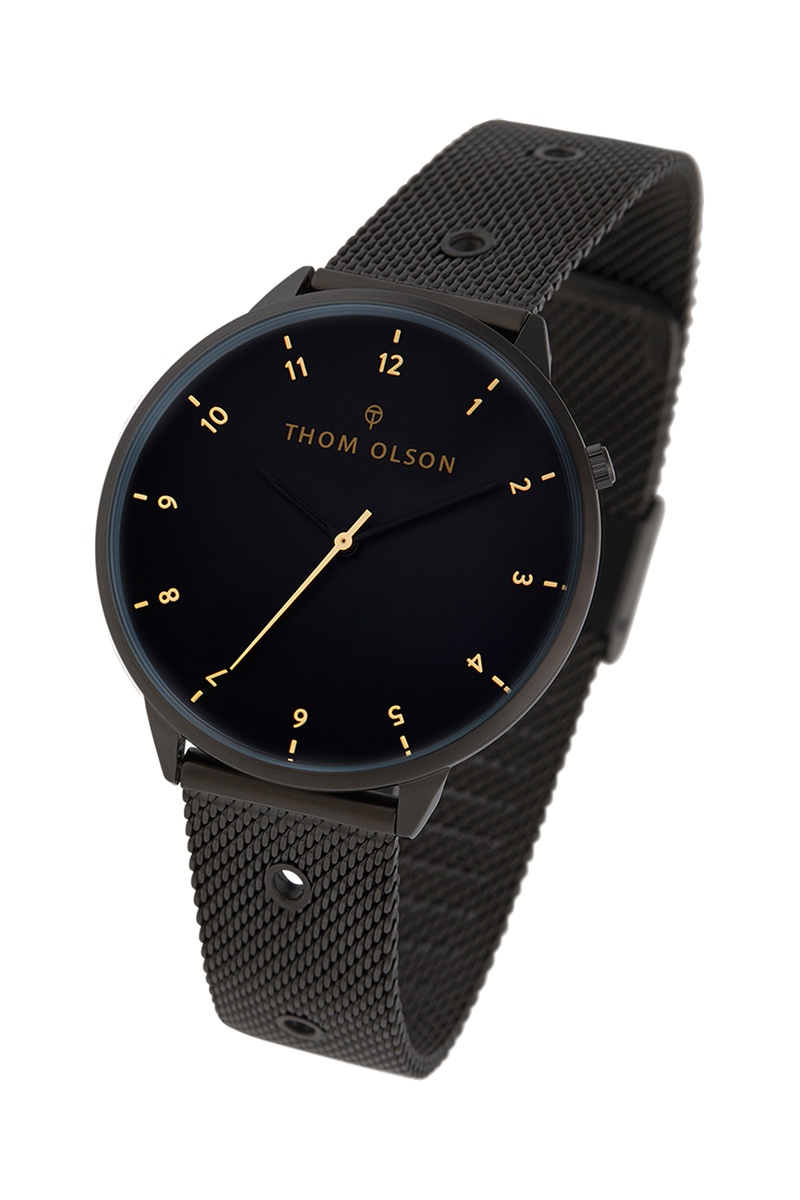Montre à quartz en acier Noir - Thom Olson