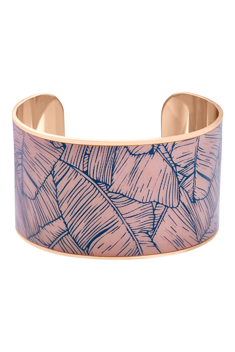 Manchette dorée à l'or fin rose Luyia