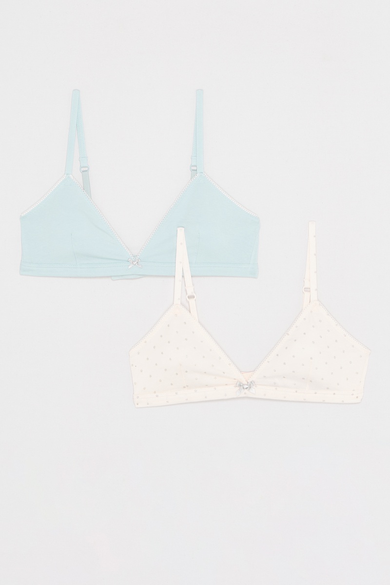 2 soutiens-gorges Bleu et blanc