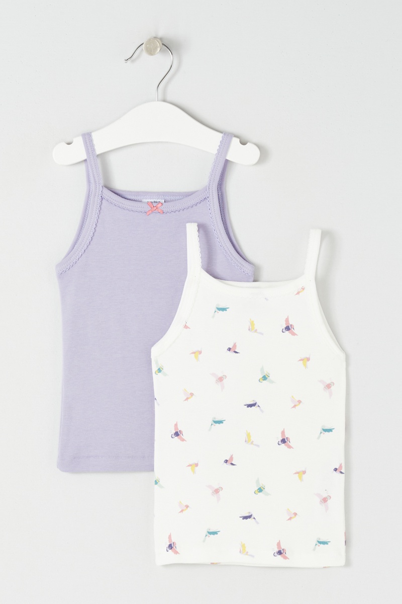 2 débardeurs Violet et blanc