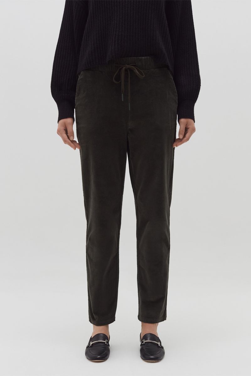 Pantalon droit Vert foncé