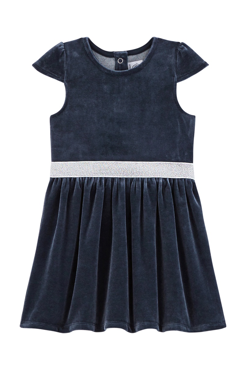 Robe en velours Bleu marine