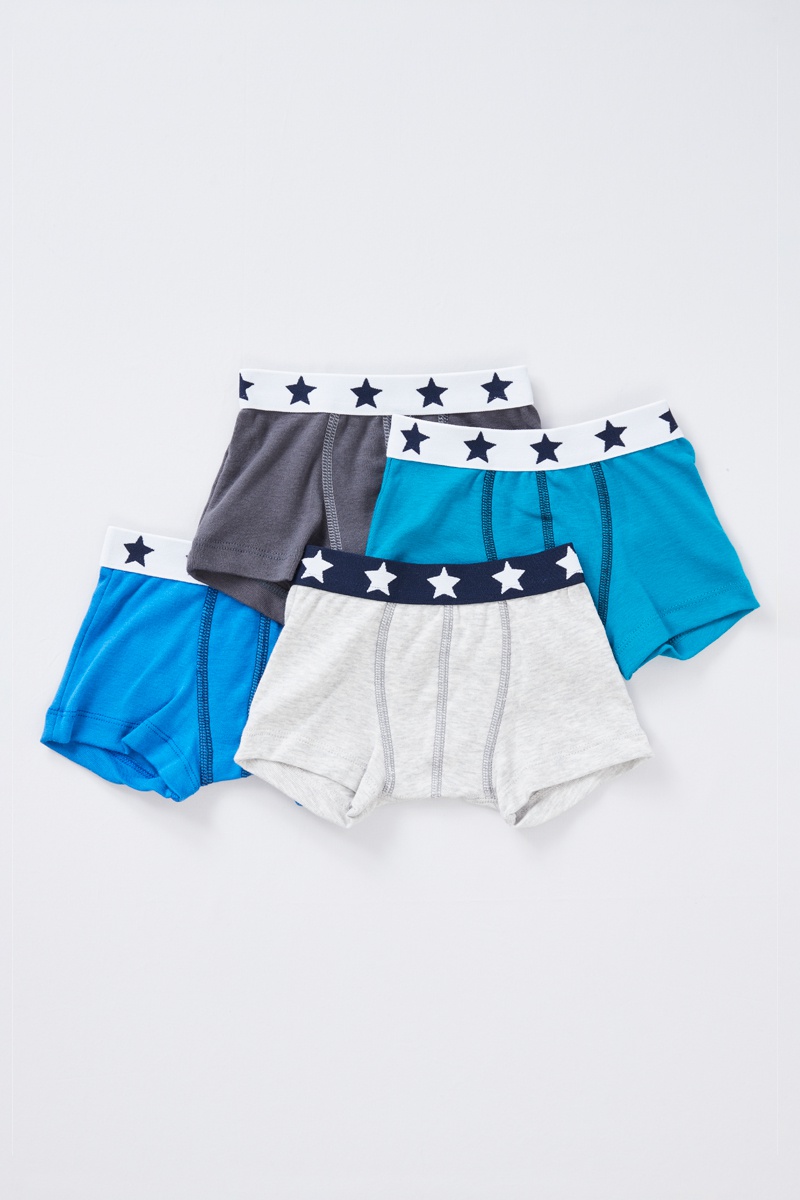 4 boxers Bleu et blanc