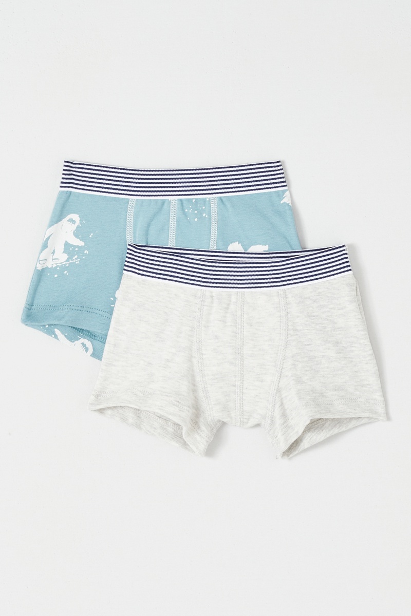 2 boxers Bleu et gris