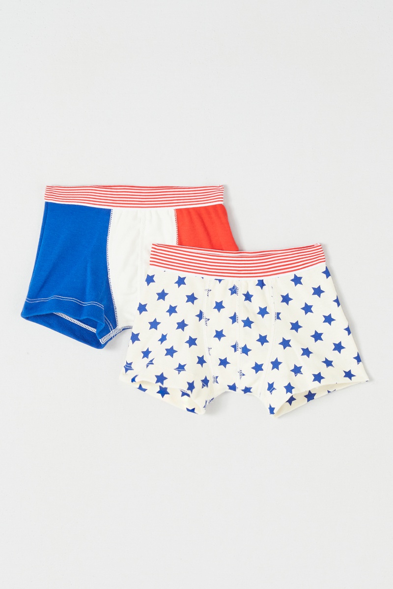 2 boxers Bleu et rouge