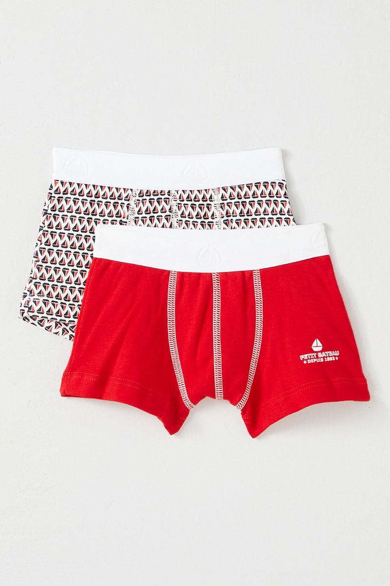 2 boxers Rouge et blanc