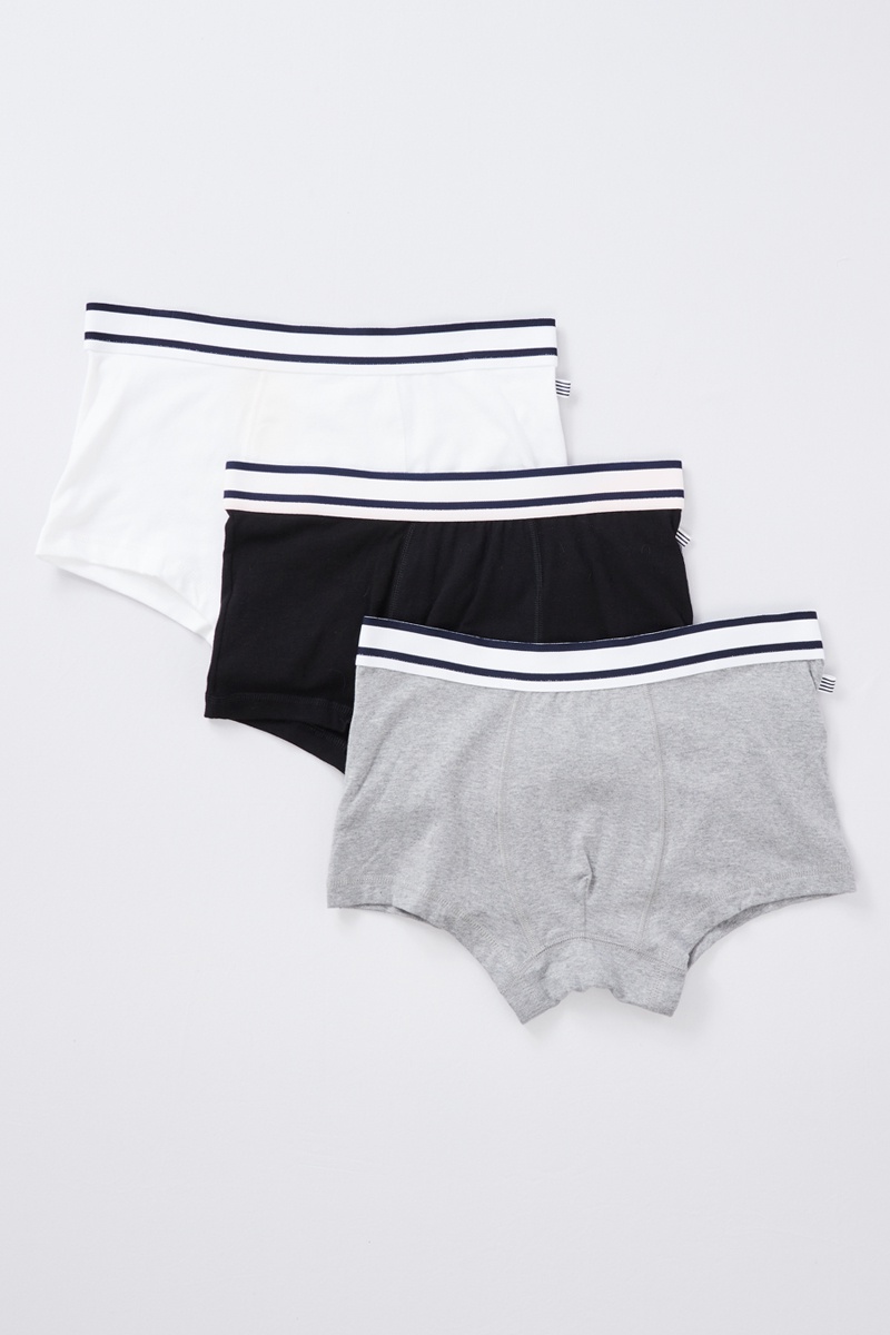 3 boxers Gris et noir