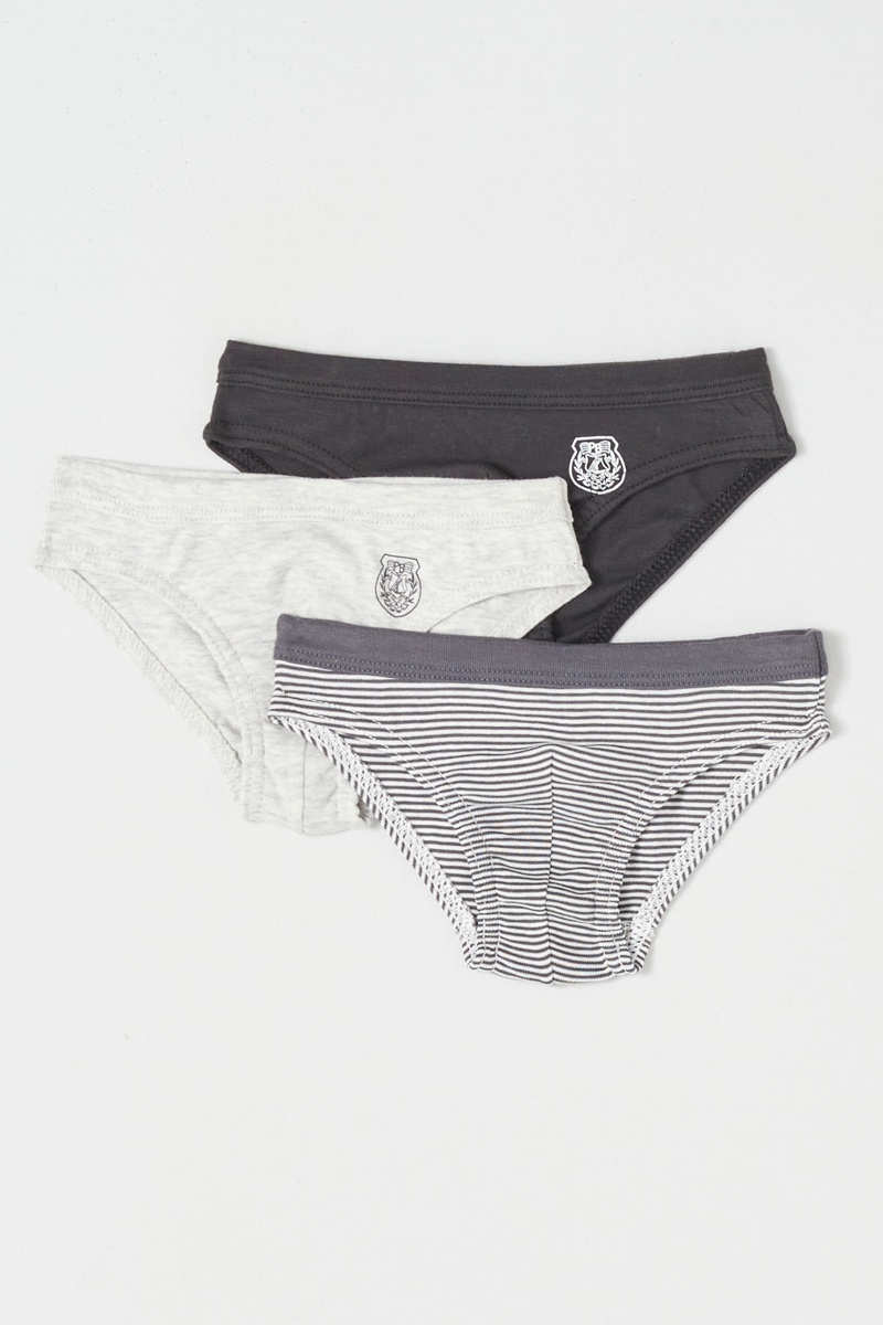 3 slips Noir et gris