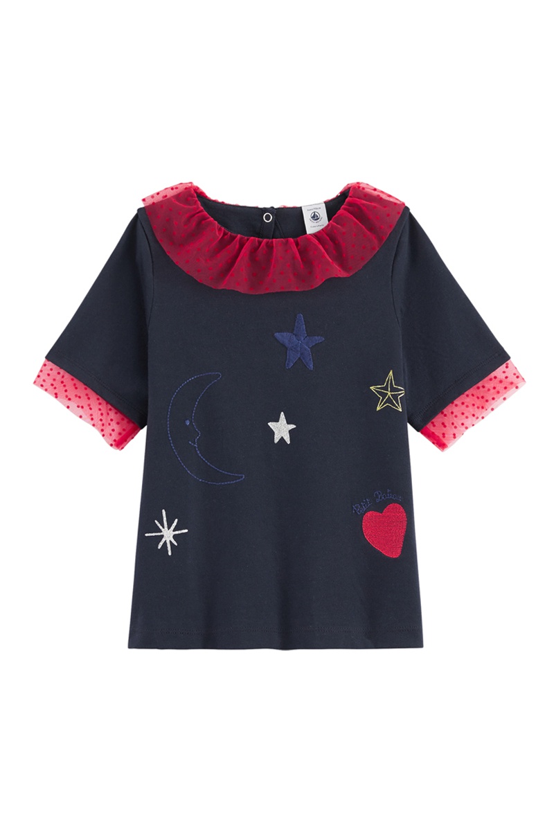 T-shirt Bleu marine et rouge