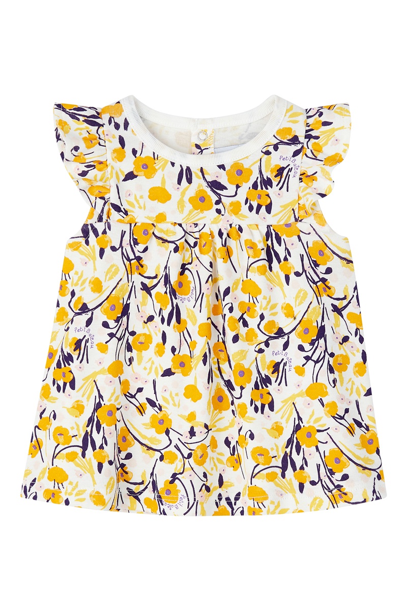 Blouse Blanc et moutarde