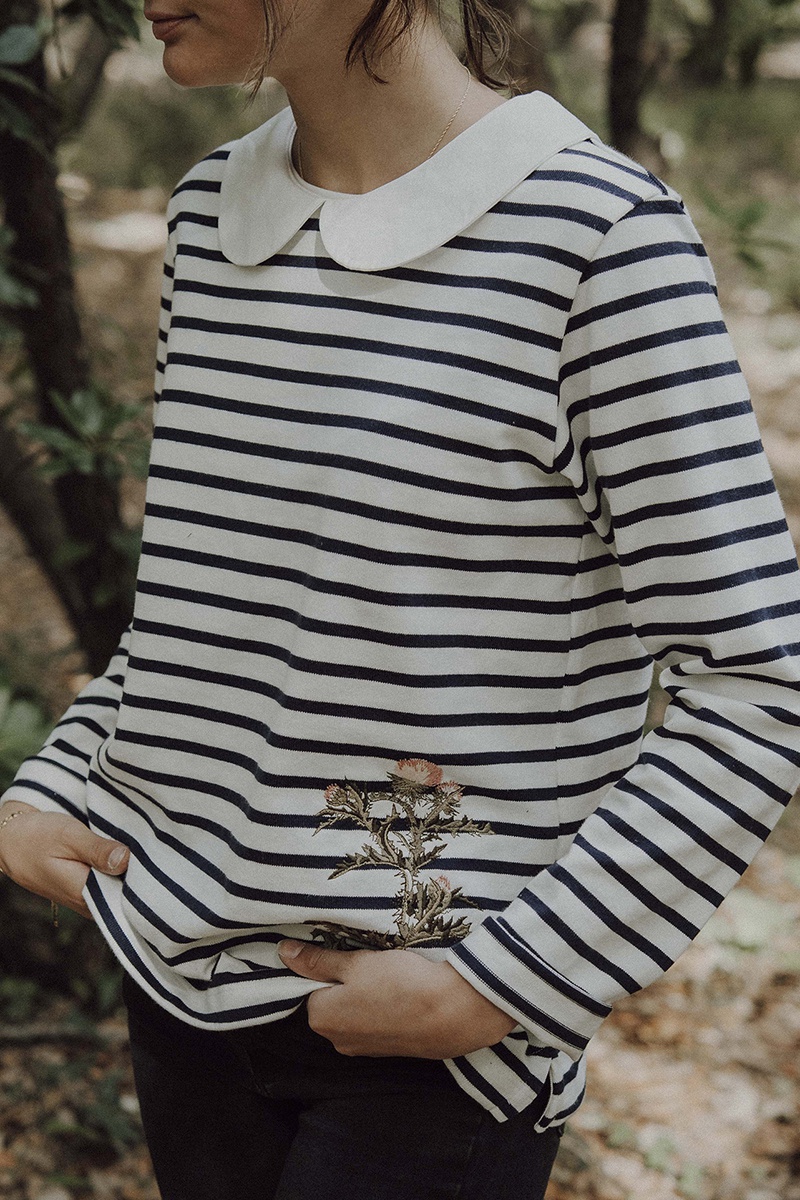 Blouse Blanc et bleu marine
