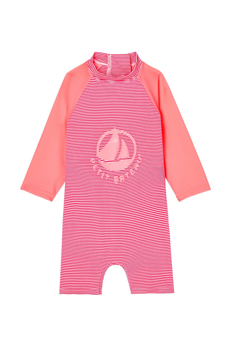 Combinaison de bain Vieux rose et rouge