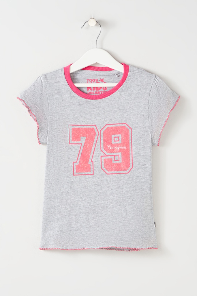 T-shirt Gris et rose