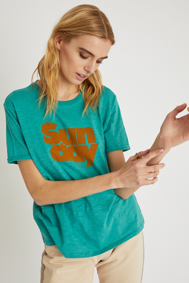 T-shirt Turquoise chiné