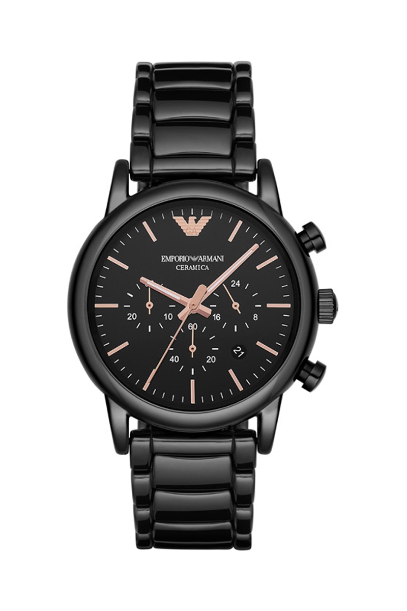 Montre à quartz en céramique Chronographe - Noir