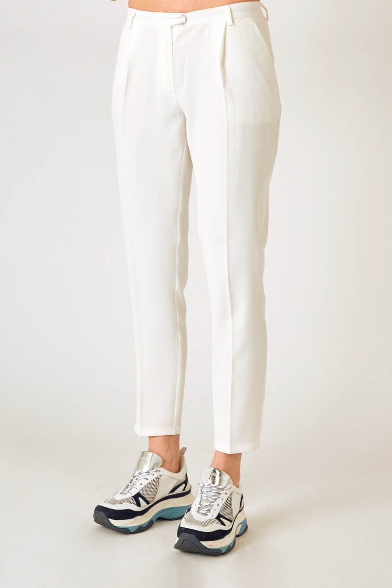 Pantalon droit 7/8 Ecru