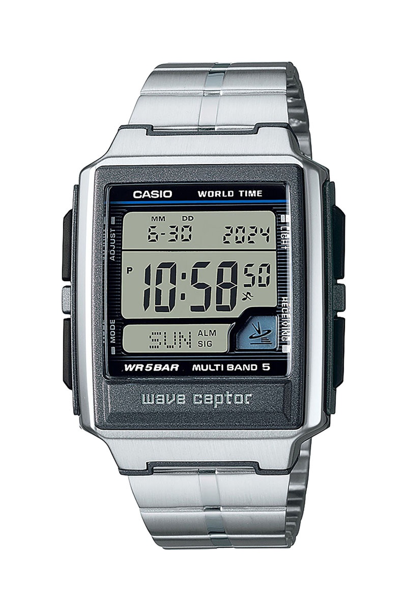 Montre à quartz digitale en acier inoxydable - Chronographe - Argenté