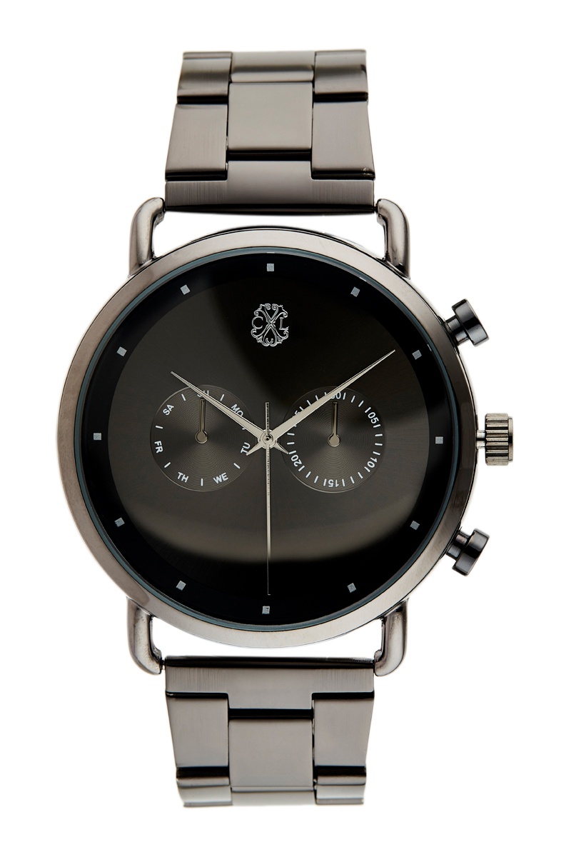 Montre à quartz en alliage - Chronographe - Gris et noir