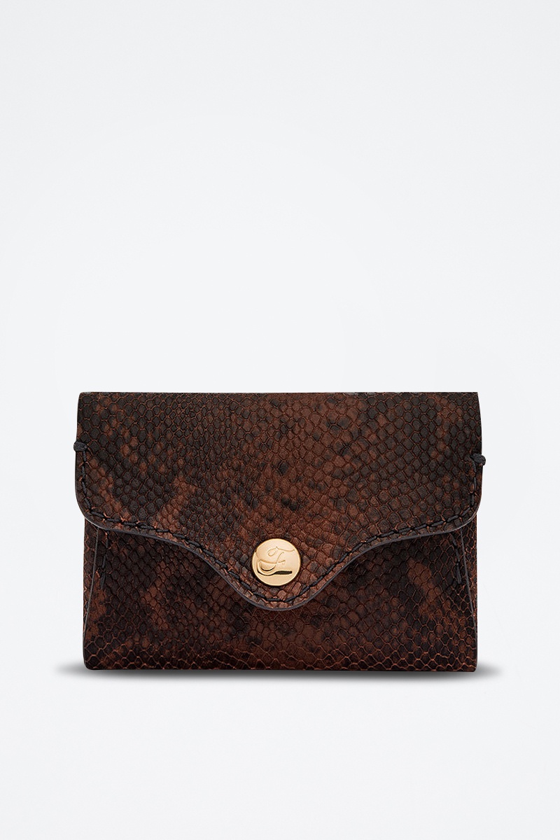 Porte-cartes en cuir Heritage - Gris et beige