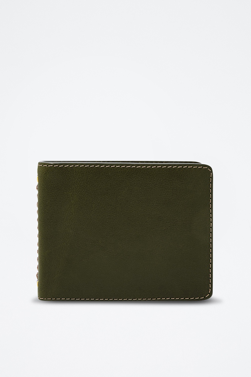 Portefeuille Tremont en cuir - Vert olive