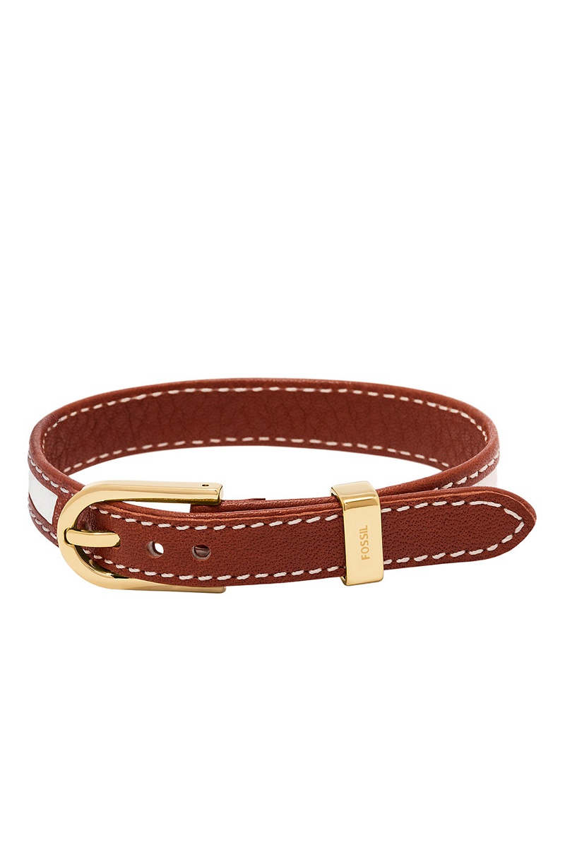 Bracelet en cuir Heritage Marron et blanc