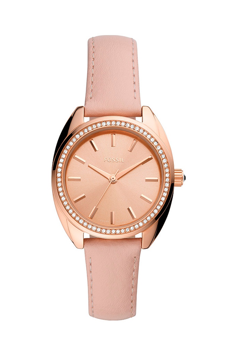 Montre à quartz en cuir Vale - Rose