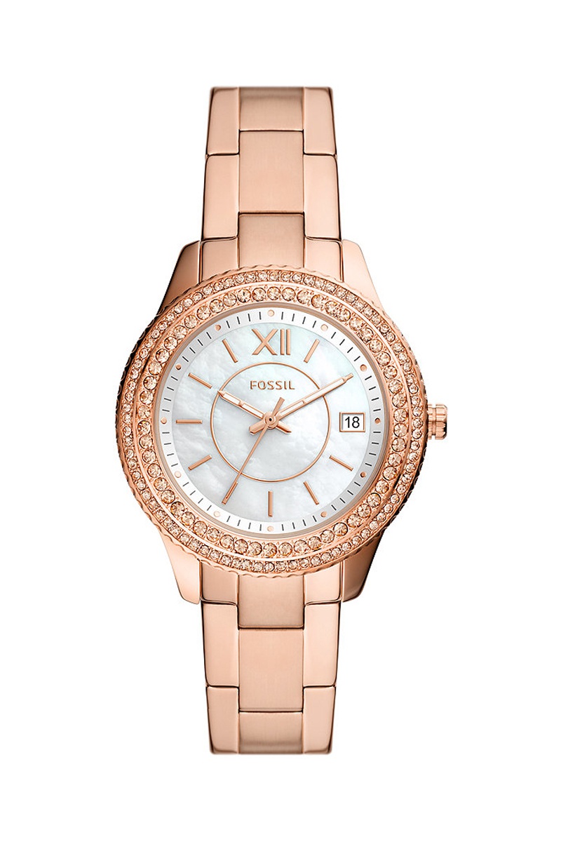 Montre à quartz en acier Stella Sport - Doré rose