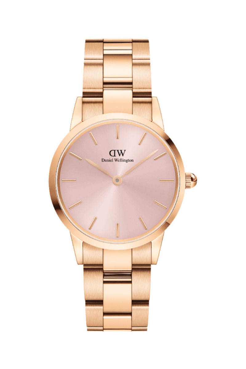 Montre à quartz en acier Iconic Link - 28 mm - Doré rose