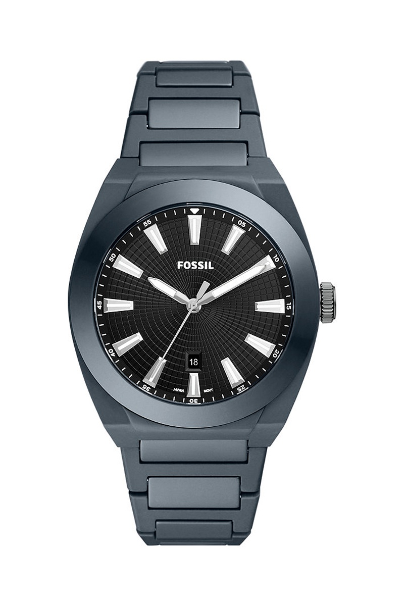 Montre à quartz en acier Everett - Noir