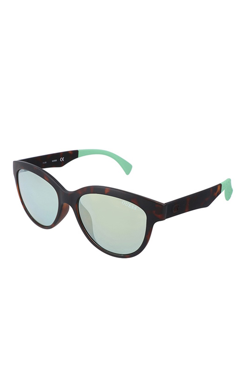 Lunettes de soleil femme - Verres effet miroir - Catégorie 2 - Marron et vert