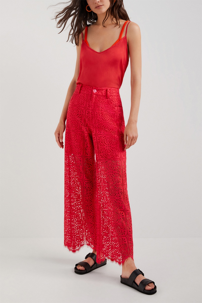 Pantalon wide legs Rouge