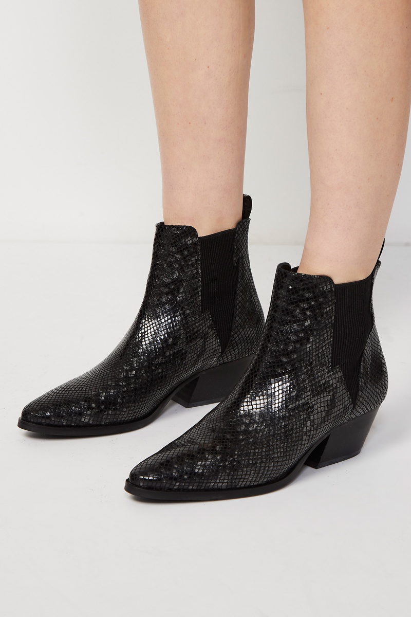 Bottines 100% cuir Noir
