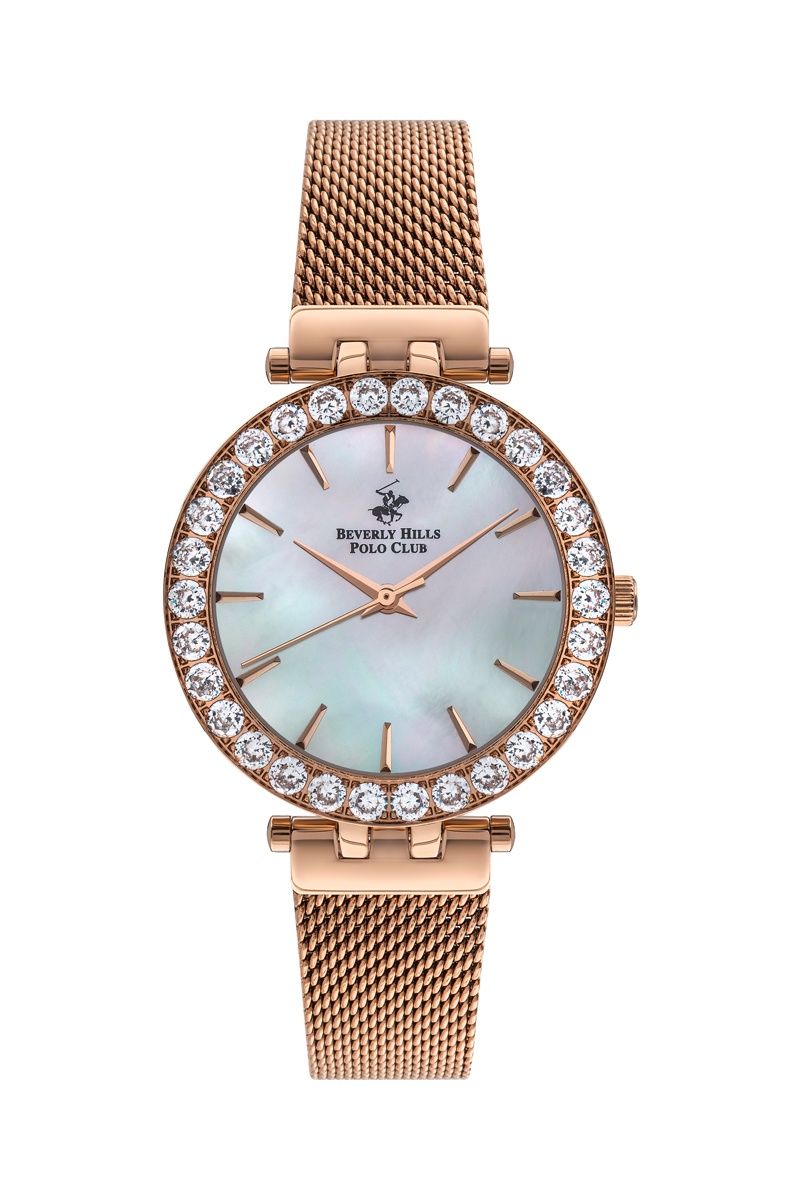 Montre à quartz en acier Doré