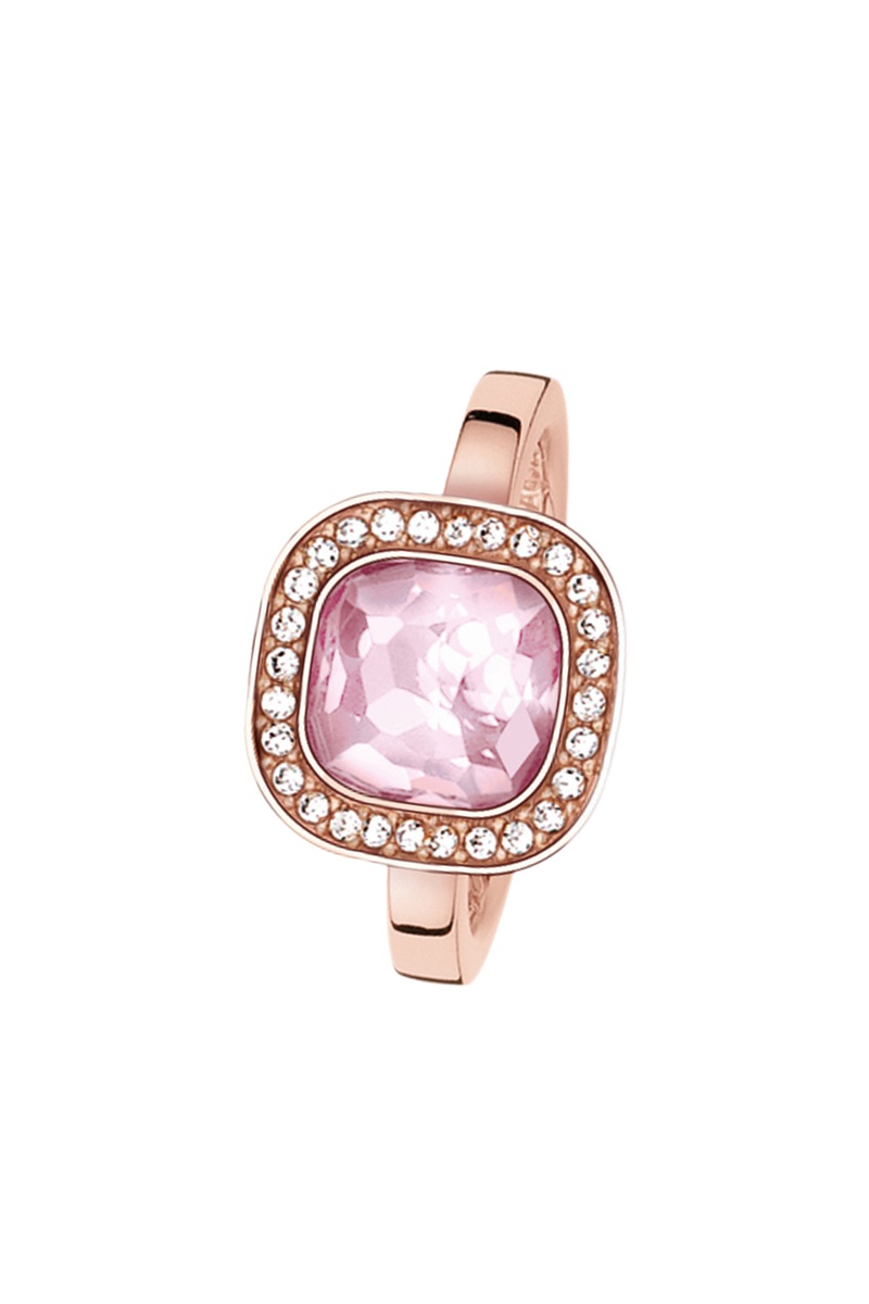 Bague The secret of cosmo - Argent plaqué or rose et zircons