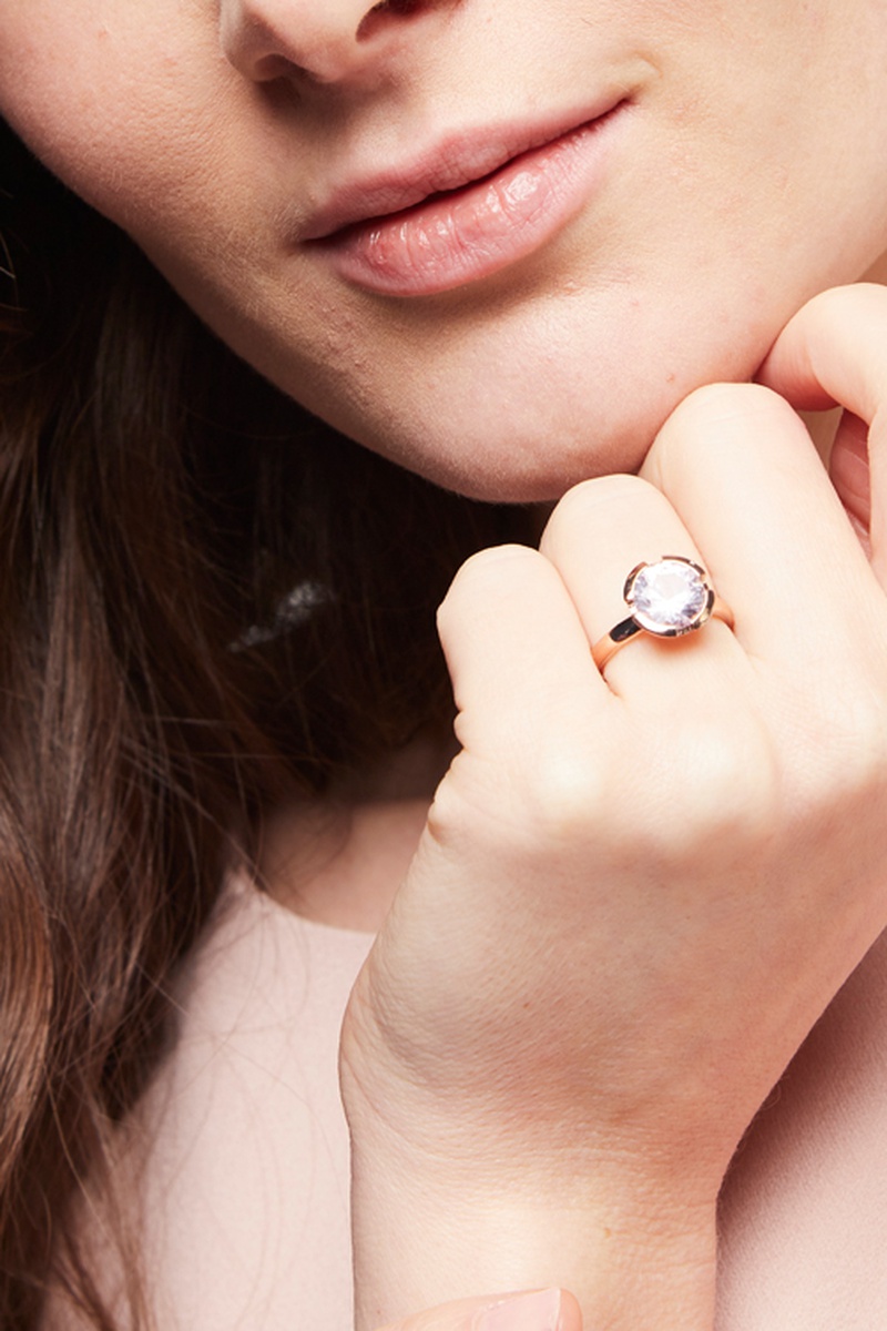 Bague - Argent plaqué or rose