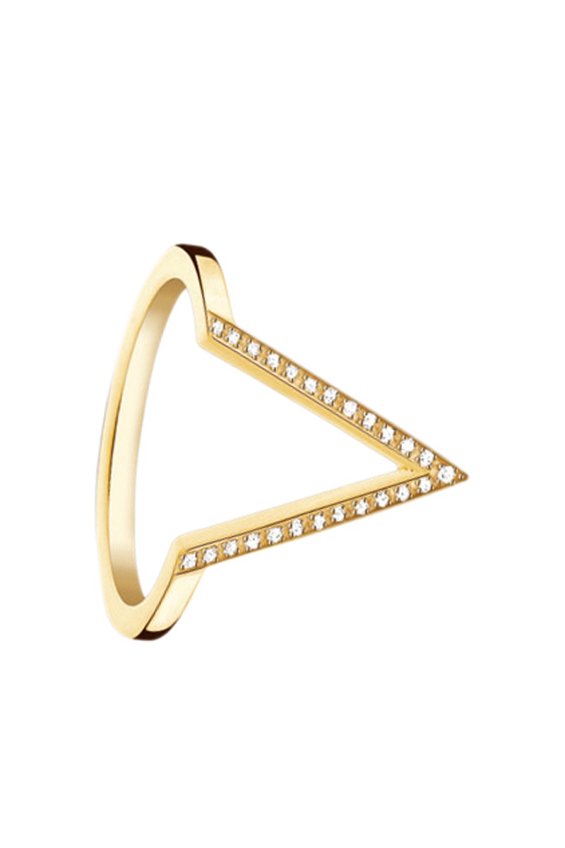 Bague - Argent plaqué or jaune et zircons