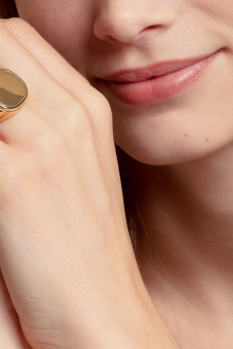 Bague - Argent plaqué or jaune