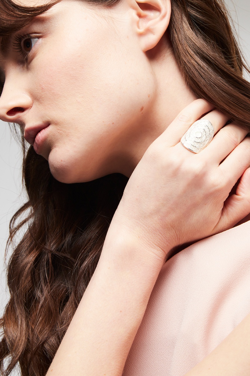 Bague - Argent, quartz et zircons