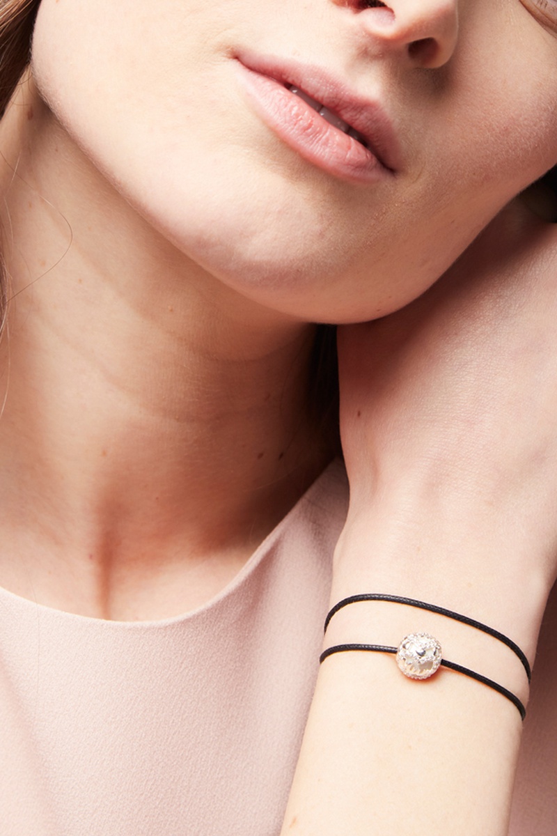 Bead - Argent, agate et zircons