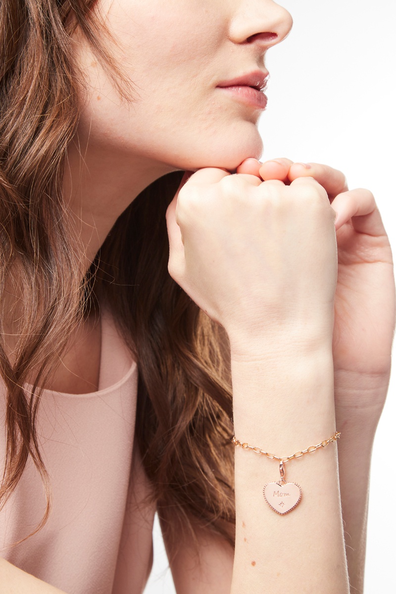 Charm - Argent plaqué or rose et zircon