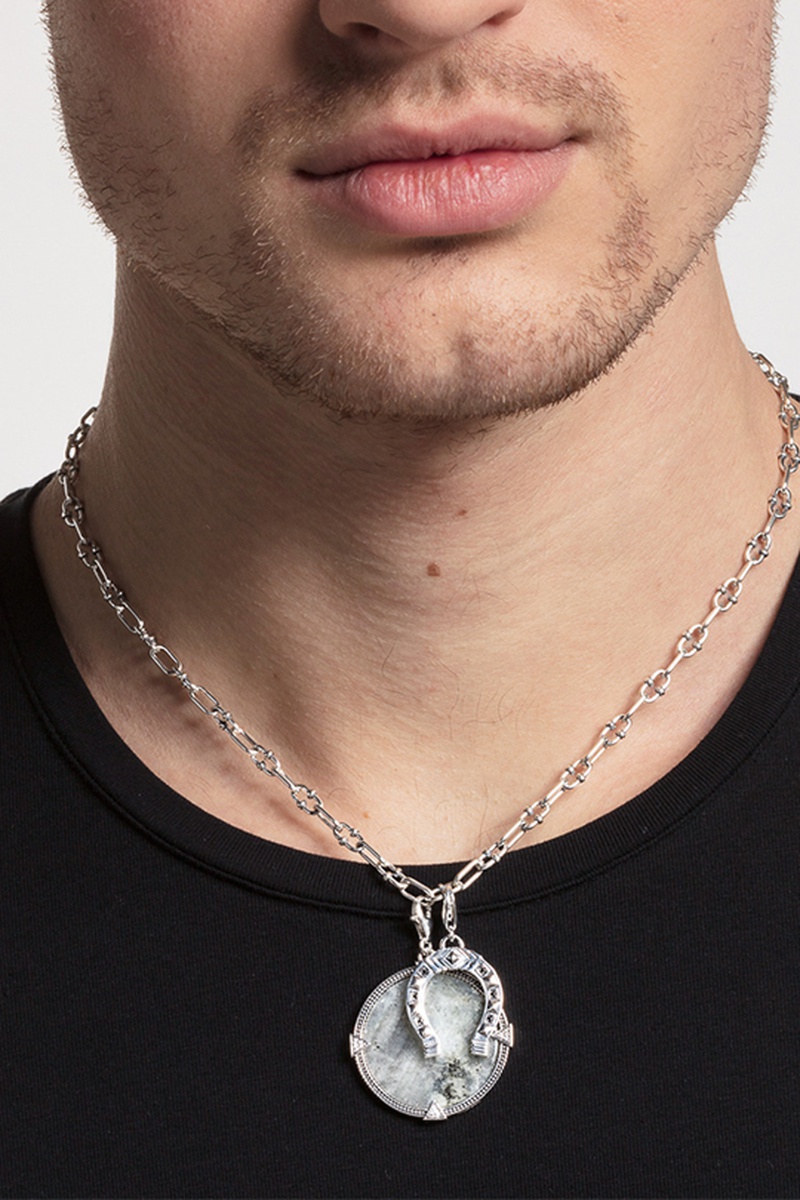 Charm pendant - Argent et labradorite