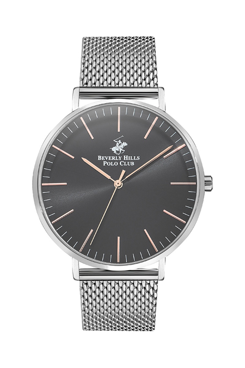 Montre à quartz en acier Argenté et noir