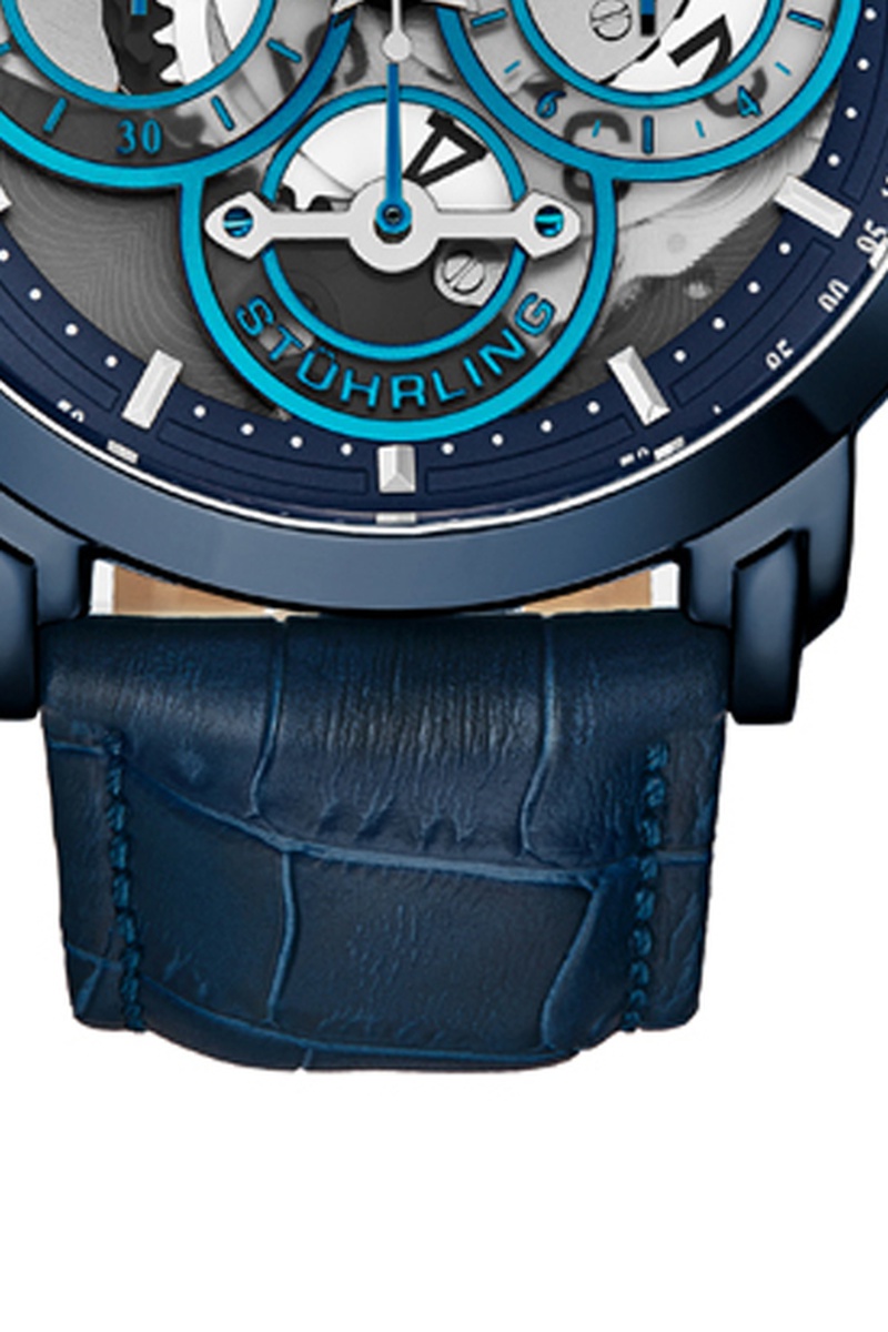 Montre à quartz en cuir Imperia Chronographe - Bleu